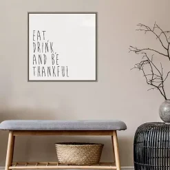Sale Kirklands Home Eat Drink Be Thankful Framed Canvas Art Print