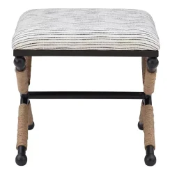 Hot Kirklands Home Eclectic Black and White Striped X Frame Bench