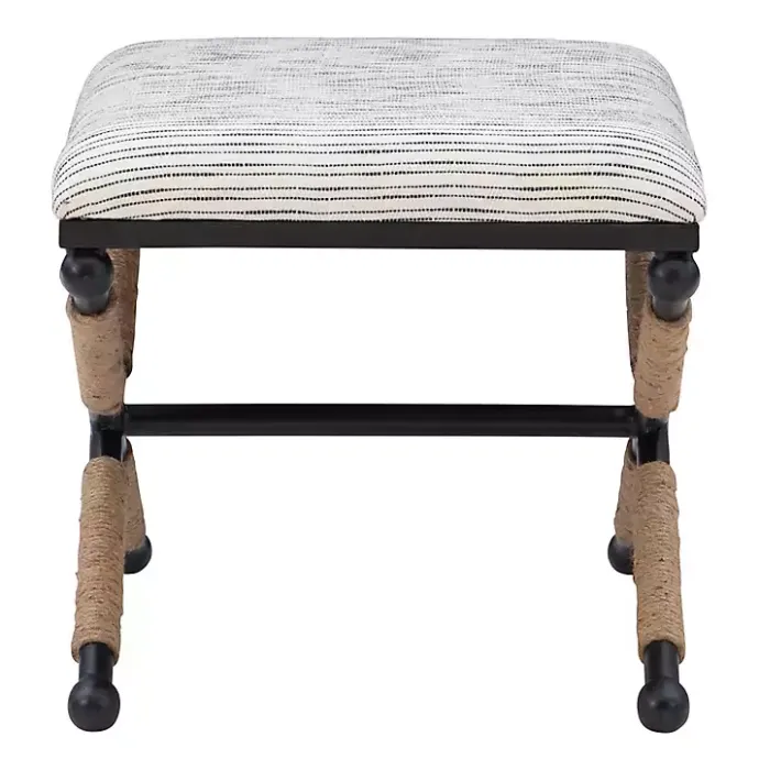 Hot Kirklands Home Eclectic Black and White Striped X Frame Bench