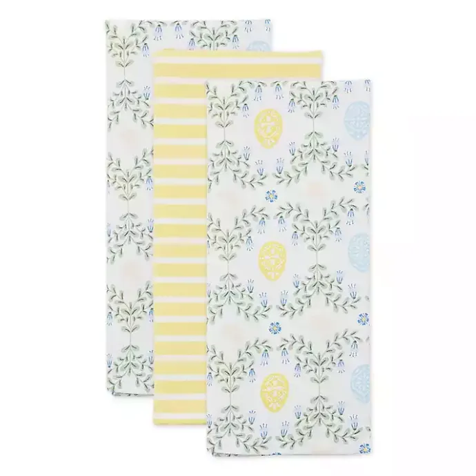 Kirklands Home Eggs and Greenery Kitchen Towels, Set of 3