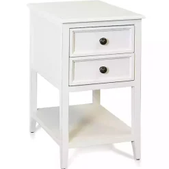 Online Kirklands Home Eggshell Slim Side Table with Shelf White