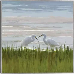 New Kirklands Home Egret Meeting Framed Canvas Art Print Multi