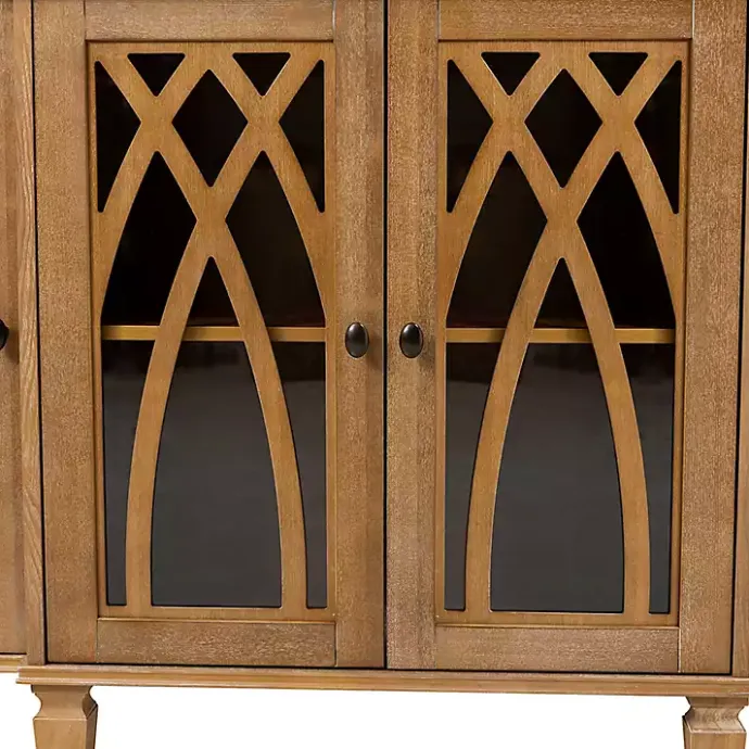 Hot Kirklands Home Eleanora Acorn Wood 4-Door Sideboard Brown