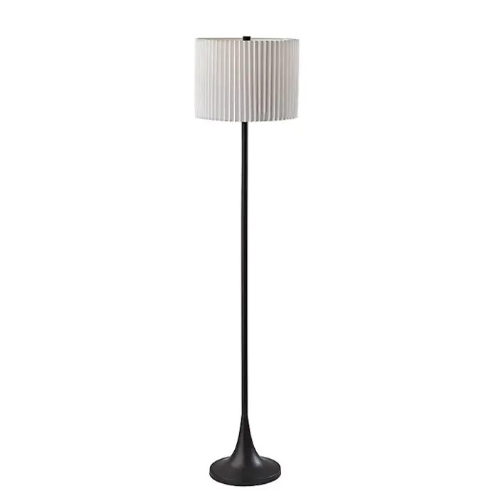 Clearance Kirklands Home Eli Pleated Shade Floor Lamp Black