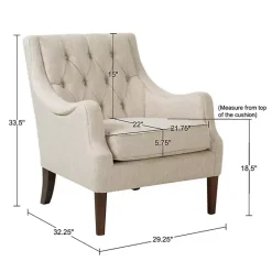 Discount Kirklands Home Elle Tufted Beige Accent Chair Tan