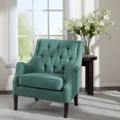 Best Kirklands Home Elle Tufted Teal Accent Chair Green