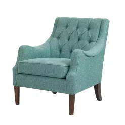 Best Kirklands Home Elle Tufted Teal Accent Chair Green