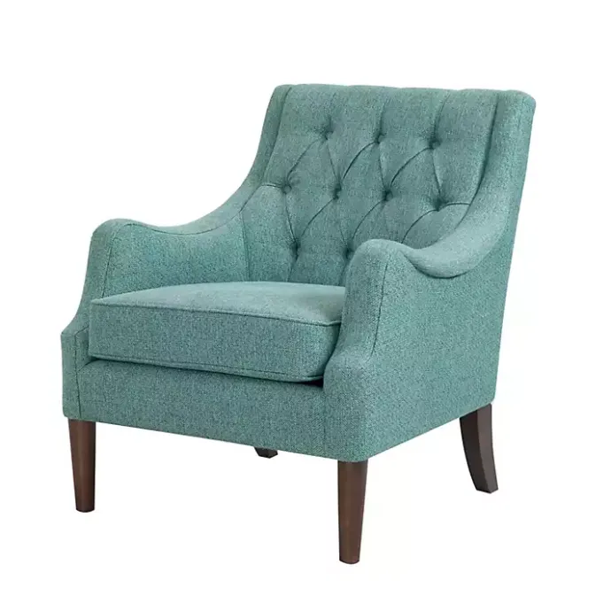 Best Kirklands Home Elle Tufted Teal Accent Chair Green