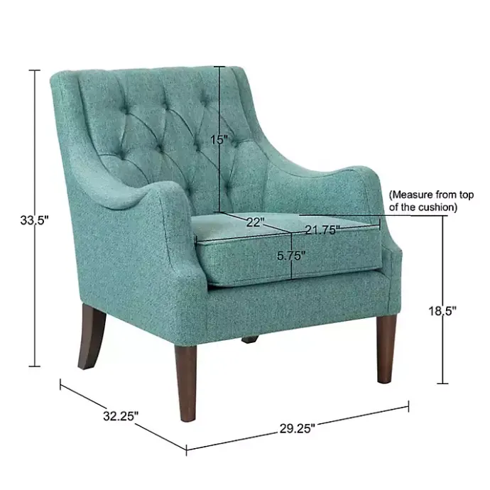 Best Kirklands Home Elle Tufted Teal Accent Chair Green