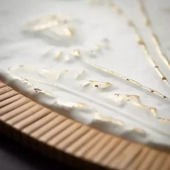 Online Kirklands Home Embossed Ivory Floral Round Framed Wall Plaque White