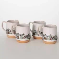 Best Kirklands Home Embossed Woodland Christmas Mugs, Set of 4