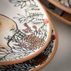 Online Kirklands Home Embossed Woodland Christmas Snack Plates, Set of 4