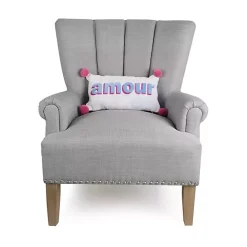 Clearance Kirklands Home Embroidered Amour Pom Pom Throw Pillow