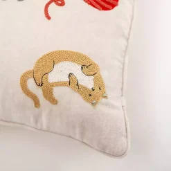 Best Kirklands Home Embroidered Cats Chenille Pillow