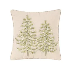 Discount Kirklands Home Embroidered Evergreens Throw Pillow