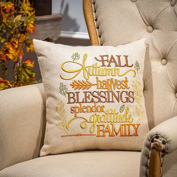 Best Kirklands Home Embroidered Fall Terms Throw Pillow