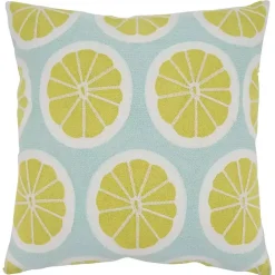 Kirklands Home Embroidered Fruity Citrus Pillow
