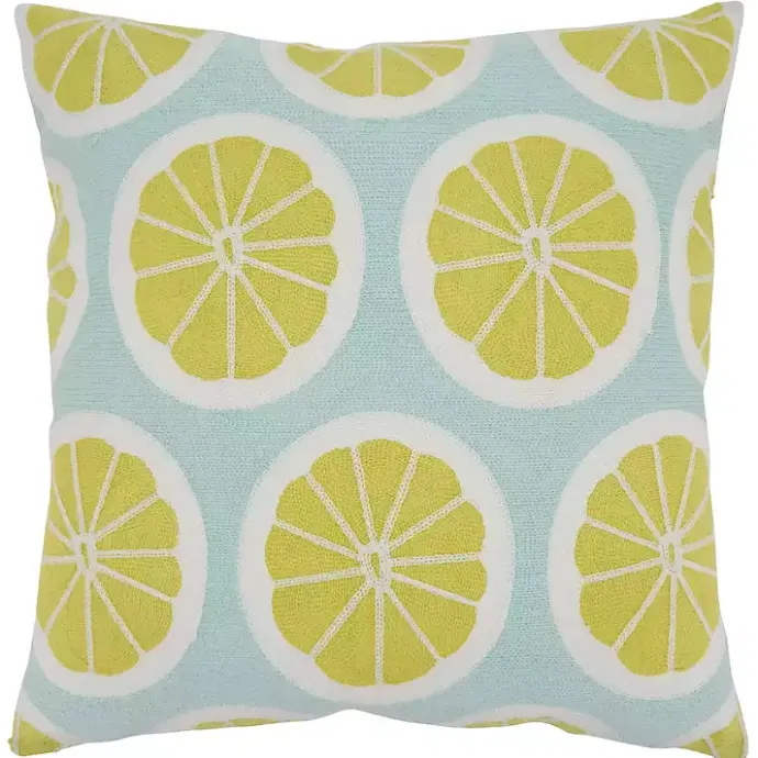 Kirklands Home Embroidered Fruity Citrus Pillow