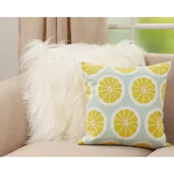 Kirklands Home Embroidered Fruity Citrus Pillow