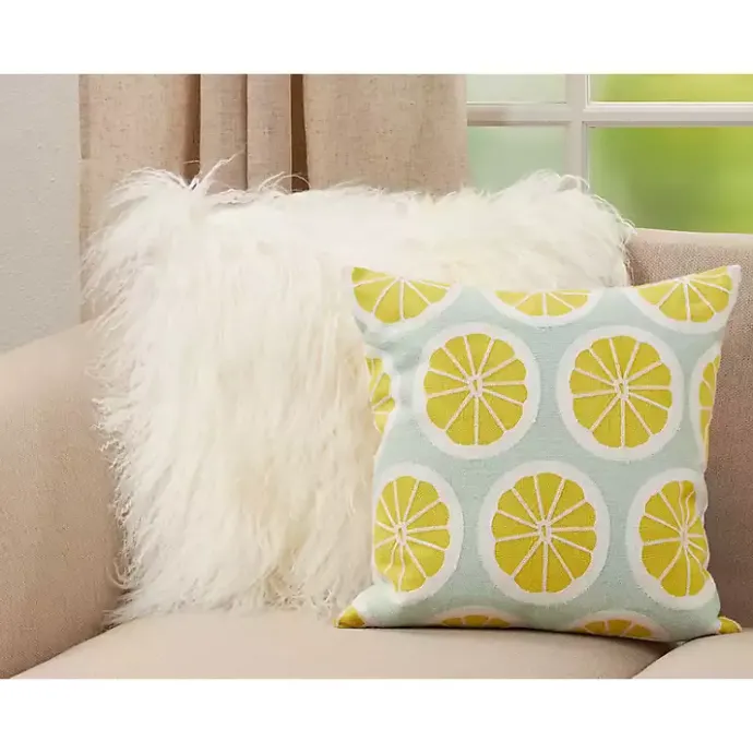 Kirklands Home Embroidered Fruity Citrus Pillow