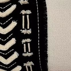 Outlet Kirklands Home Embroidered Geo Black and White Lumbar Pillow