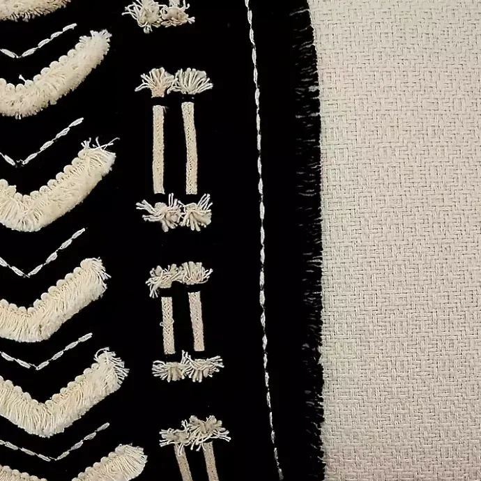 Outlet Kirklands Home Embroidered Geo Black and White Lumbar Pillow