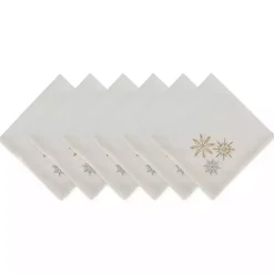 Hot Kirklands Home Embroidered Sparkle Snowflakes Napkins, Set of 6
