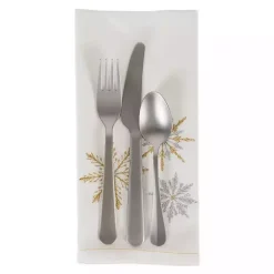 Hot Kirklands Home Embroidered Sparkle Snowflakes Napkins, Set of 6