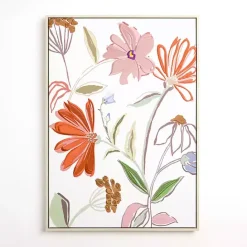 Hot Kirklands Home Embroidered Summer Floral I Framed Canvas Print Multi