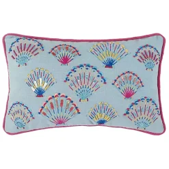 Best Kirklands Home Embroidered Tropical Shells Lumbar Pillow