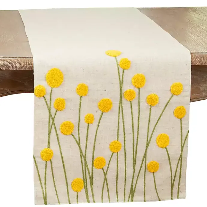 Sale Kirklands Home Embroidered Yellow Wildflower Table Runner