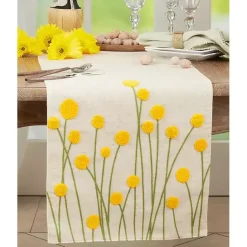 Sale Kirklands Home Embroidered Yellow Wildflower Table Runner