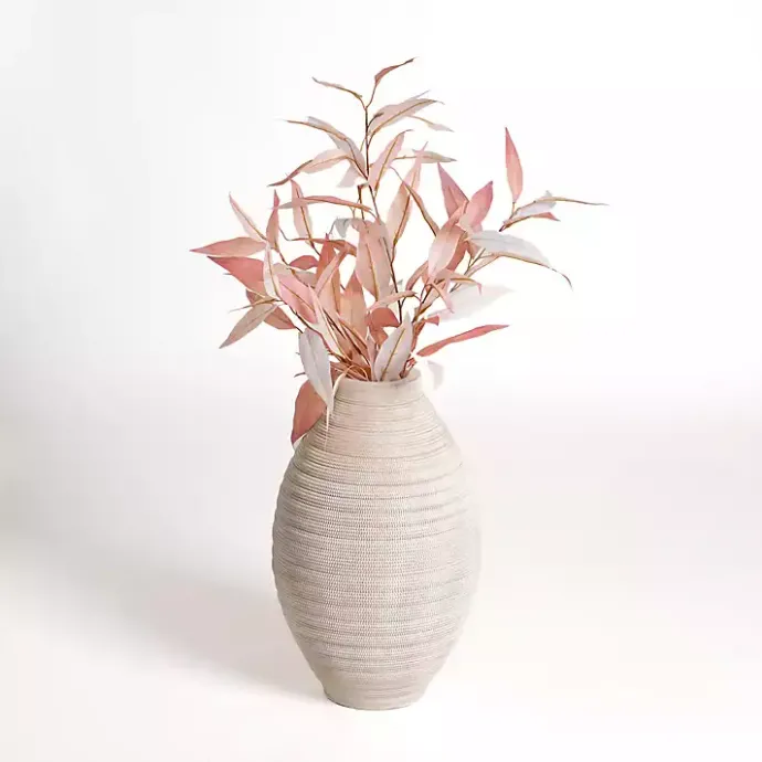 Clearance Kirklands Home Emelia Textured Floor Vase, 18 in. Ivory