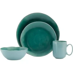 Best Kirklands Home Emerald Crackle Glazed 16-pc. Dinnerware Set Green