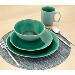 Best Kirklands Home Emerald Crackle Glazed 16-pc. Dinnerware Set Green