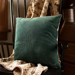 Outlet Kirklands Home Emerald Velvet Corduroy Throw Pillow Green