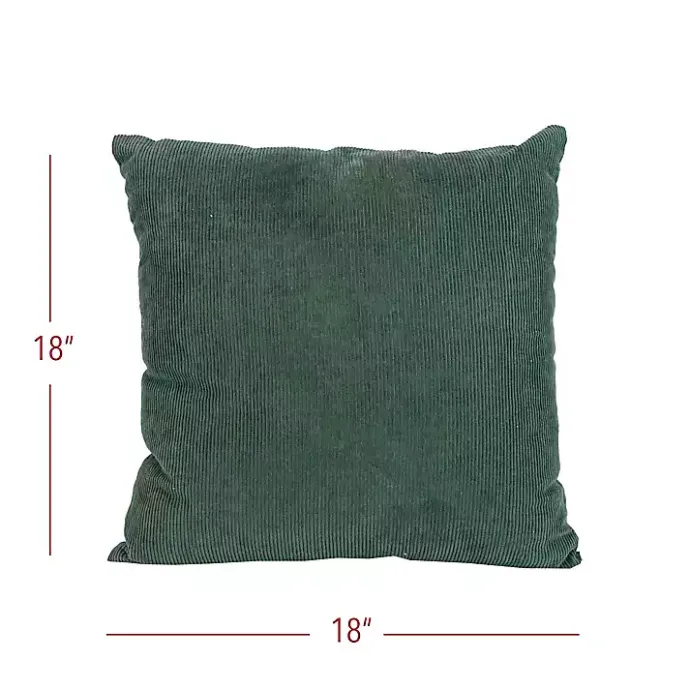 Outlet Kirklands Home Emerald Velvet Corduroy Throw Pillow Green
