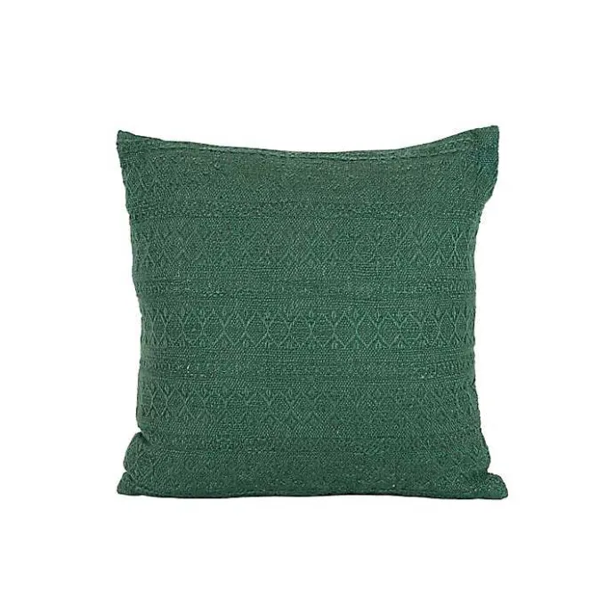 Discount Kirklands Home Emerald Woven Geo Stripe Indoor/Outdoor Pillow Green