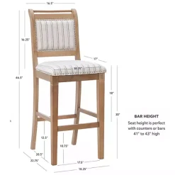 Discount Kirklands Home Emma Bar Stool with Nailhead Trim Gray