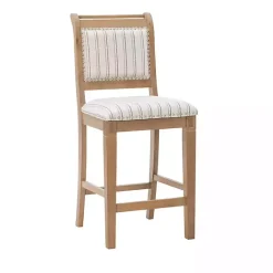 Kirklands Home Emma Gray Counter Stool with Nailhead Trim