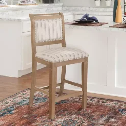 Kirklands Home Emma Gray Counter Stool with Nailhead Trim