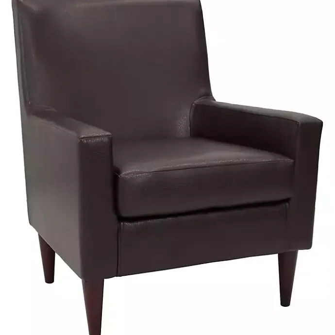 Best Kirklands Home Emma Walnut Faux Leather Accent Chair Brown