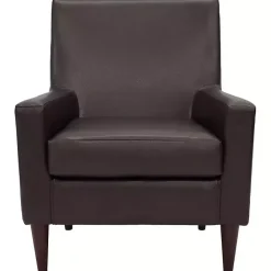 Best Kirklands Home Emma Walnut Faux Leather Accent Chair Brown