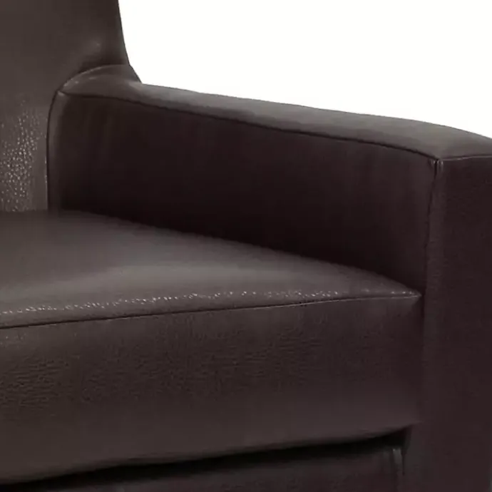 Best Kirklands Home Emma Walnut Faux Leather Accent Chair Brown