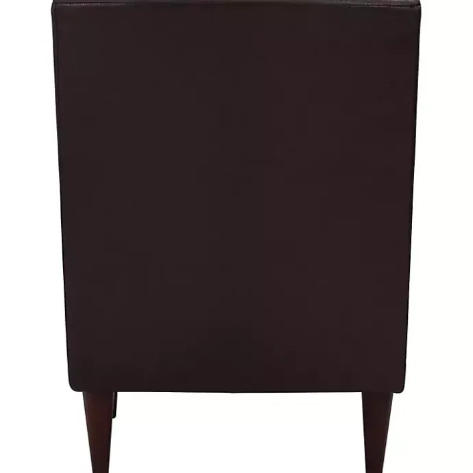 Best Kirklands Home Emma Walnut Faux Leather Accent Chair Brown