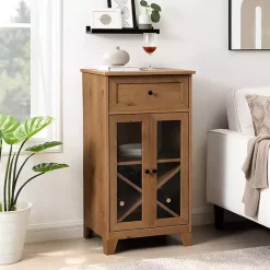 Outlet Kirklands Home English Oak Double Door Reeves Cabinet Brown