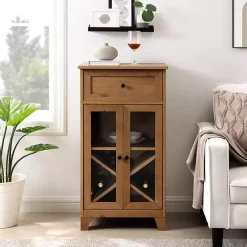 Outlet Kirklands Home English Oak Double Door Reeves Cabinet Brown