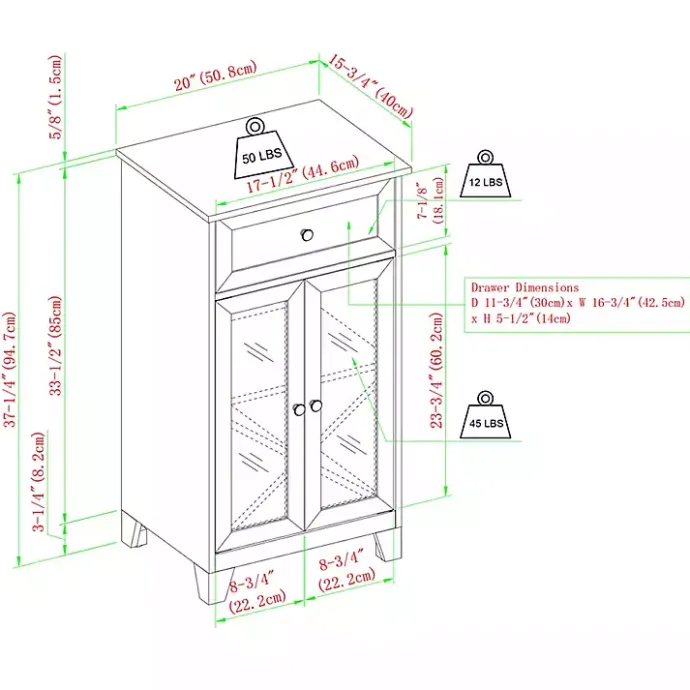 Outlet Kirklands Home English Oak Double Door Reeves Cabinet Brown