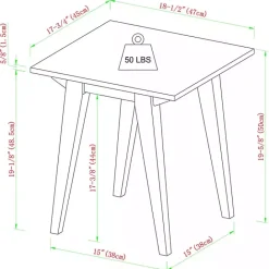 Kirklands Home English Oak Wood Minimalist Accent Table Tan