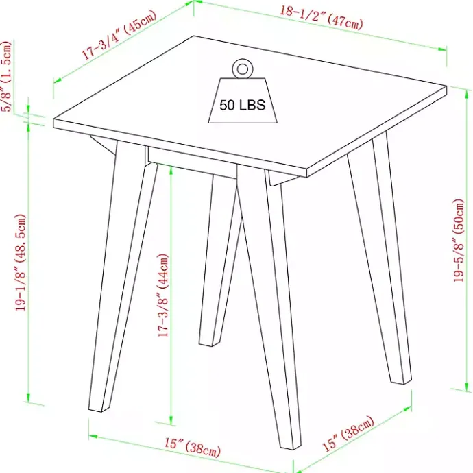 Kirklands Home English Oak Wood Minimalist Accent Table Tan